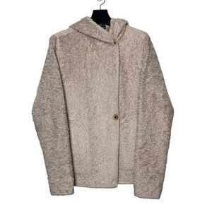 Patagonia Jacket Synchilla Plush‎ Pile Wrap Jacket Womens Large Beige Hooded
